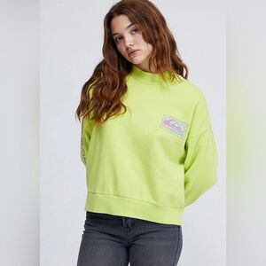 Quiksilver Women's Organic Colorful History Mock Neck Sweatshirt - Size L